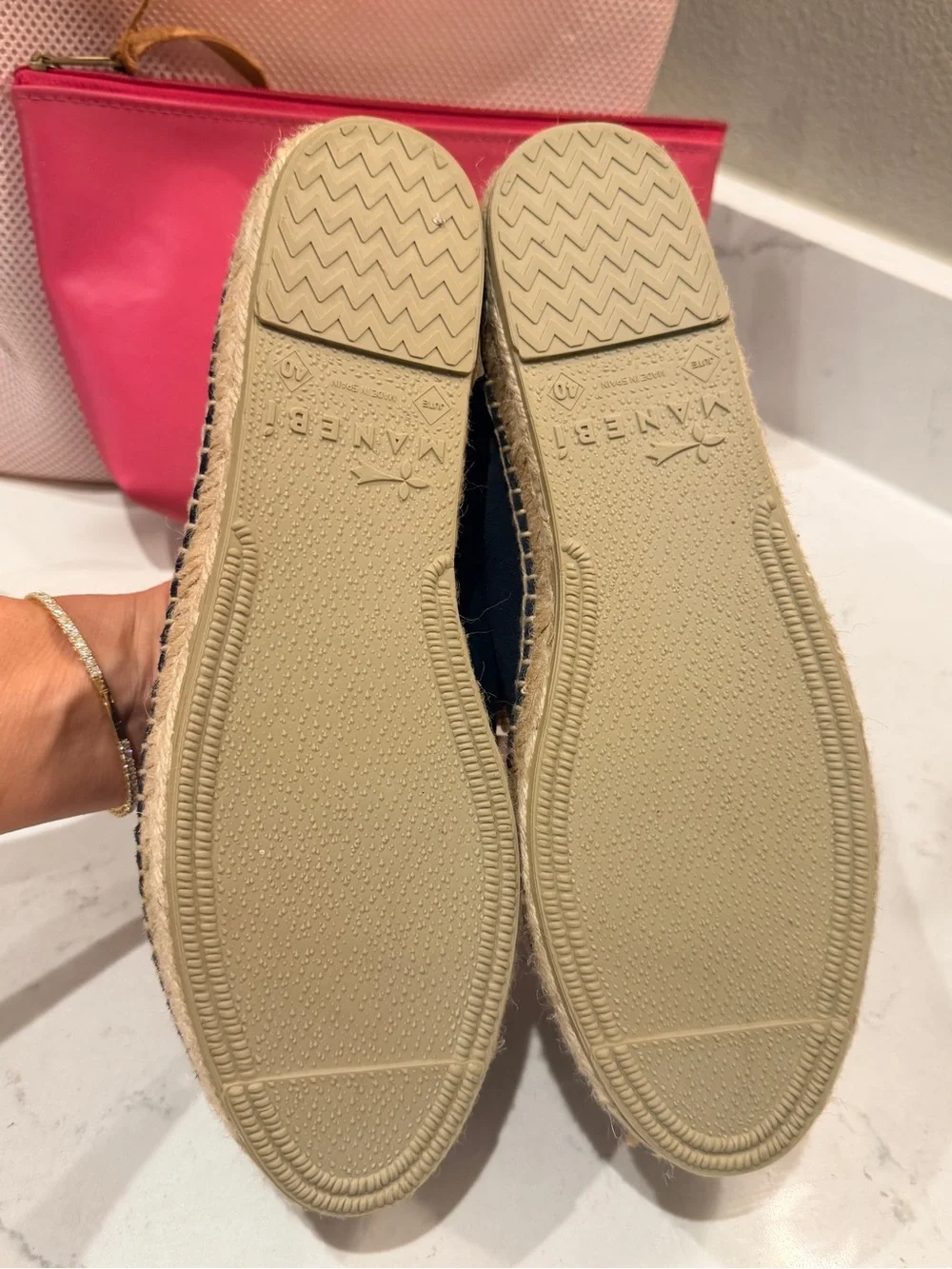 Manebí Navy Blue Suede Double Sole Espadrilles Slip-On Shoes EU 40